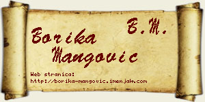 Borika Mangović vizit kartica